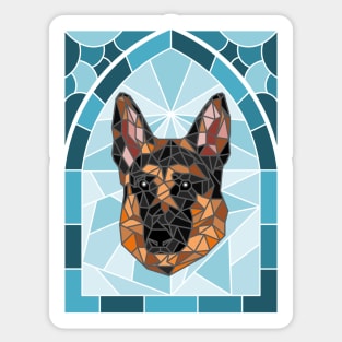 Stained Glass German Shepherd Sticker